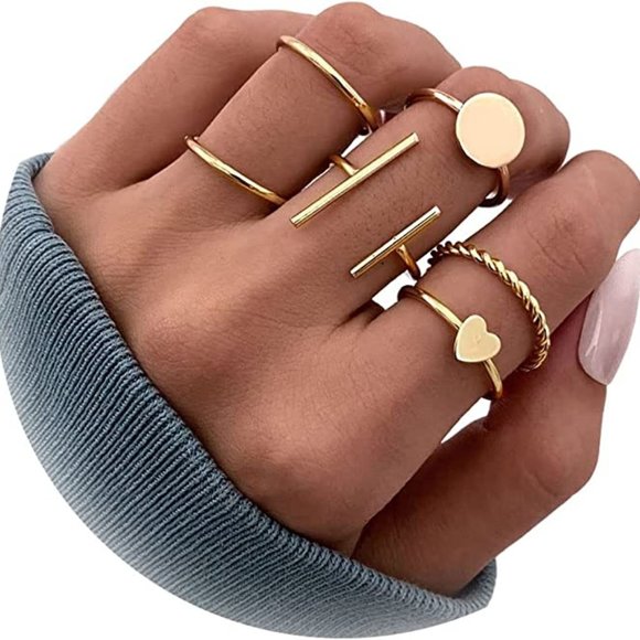 Boutique Accessories - Women Butterfly Knuckle Rings Snake Rings Moon Star Rings Heart Stacking Rings